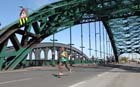 Yared Hagos cross Wearmouth Bridge on his way to winning the Sunderland City 10k Road Race.